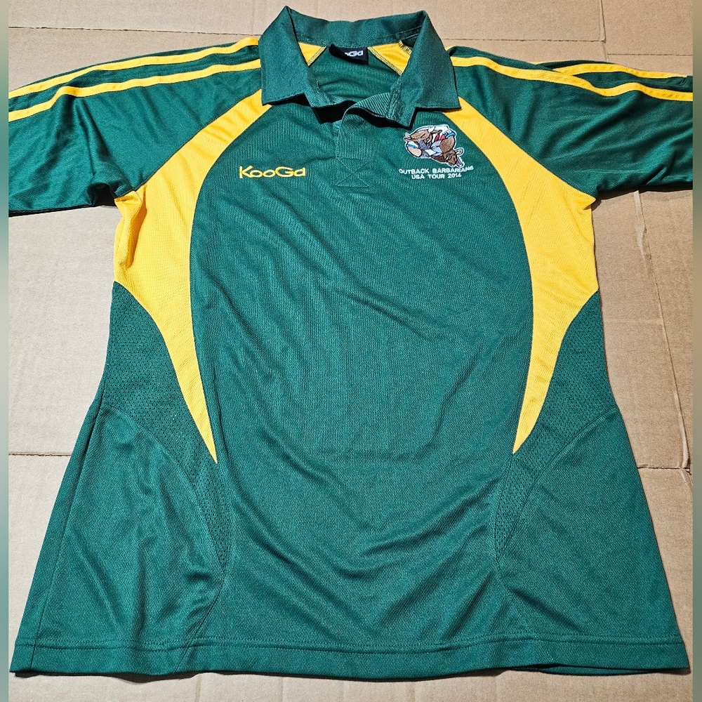 Kooga Outback Barbarians Australian Rugby‎ Polo 2014 USA Tour Mens Medium Green